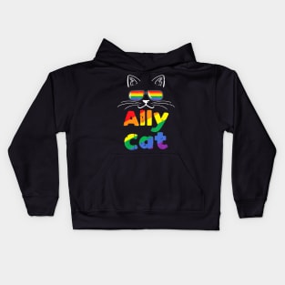 Ally Cat Pride Month Straight Ally Gay Lgbtq Lgbt Women Kids Hoodie